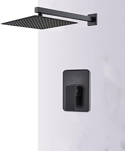 Système de douche encastré 1 voie avec mitigeur eau chaude froide et ciel de pluie 16 pouces