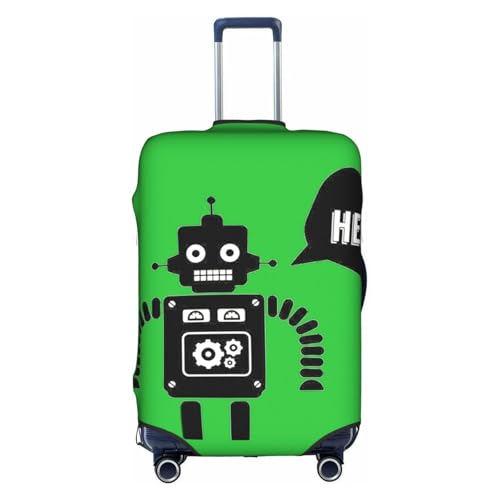 Housse de bagage pliable robot noir : l'accessoire blanc taille M des globe-trotteurs