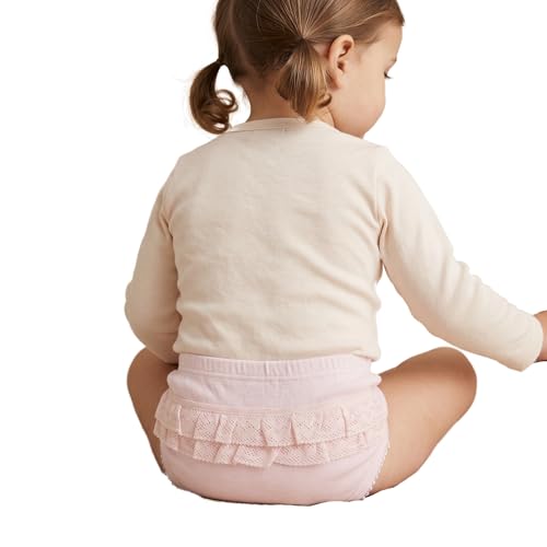 FERRYS - 2501 - Cubrepañal Bebé con Puntilla – 100% Algodón Peinado - Color Rosa Pálido - Talla 36 Meses