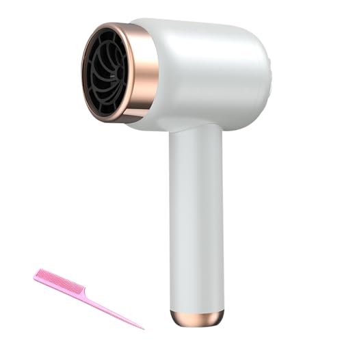Cordless Hair Dryer 1000W Rechargeable Hair Dryer 3 Speeds Portable Hairdryer Plug-in or USB Lightweight Hairdryers for Women Hot Cold Wind Styling for Dormitory Students Home Travel (White)