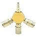 3 Way Air Coupler /4 for NPT Brass Manifold for Pneumatic Tools, Flat Hex Air Hose Splitter with Industrial Interchange Quick Connect Fitting, Silver
