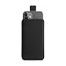 Produktbild WIIUKA Hülle für iPhone 12 mini, Lederhülle - CLOSE - extra schlank mit Verschluss, Premium Leder, Design Handyhülle Tasche Schwarz