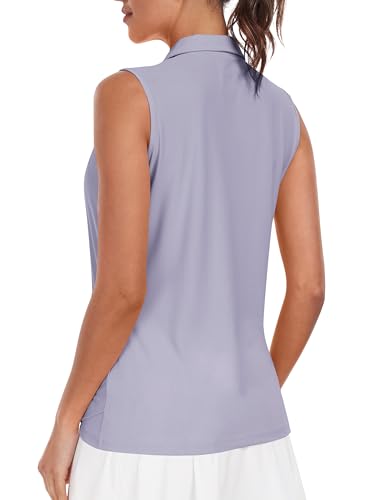 Image of AIRIKE Golf Polo Shirts for Women Sleeveless Summer Sports Athletic Fashionable Workwear-Quick Dry Womens Tank Tops