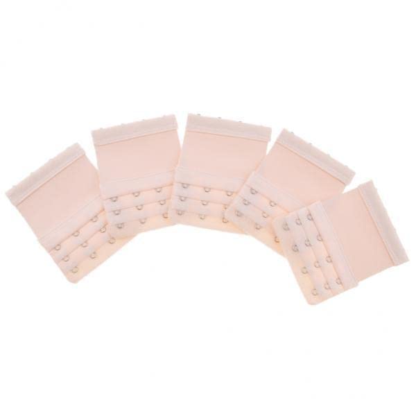 merishopp 3x5Pack Womens Bra Extender 4 Hook 3 Rows Bra Extension Underwear Straps Beige-picture-13