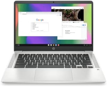 HP Chromebook 14 Laptop, Intel Celeron N4120, 4 GB RAM, 64 GB eMMC, 14" HD Display, Chrome OS, Thin Design, 4K Graphics, Long Battery Life, Ash Gray Keyboard (14a-na0226nr, 2022, Mineral Silver)
