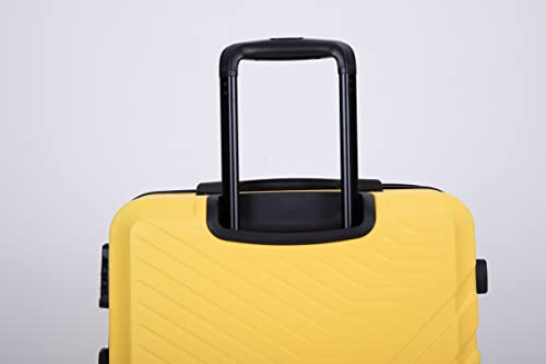 Travel Confidently with 3-Piece Lightweight Luggage Set, ABS Hard Shell, TSA Lock, Spinner Wheels, Yellow3