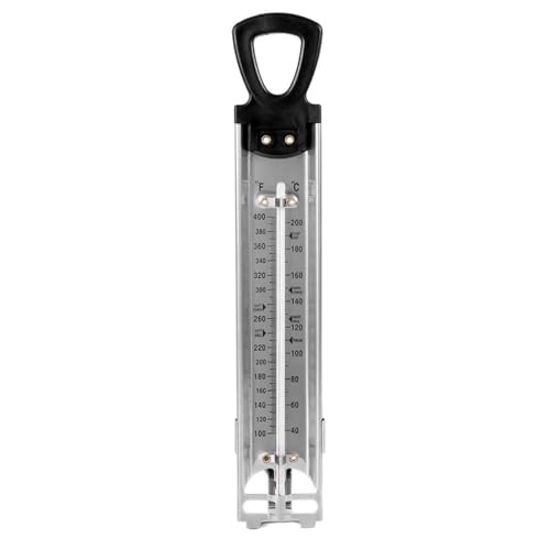 Deep-Fry Candy Thermometer - Candy Thermometer Deep | Stainless Steel Cooking Food Thermometers, Thermometer With Hook & Pot Clip, Quick Reference Temperature Guide, For Sugar Syrup Jelly