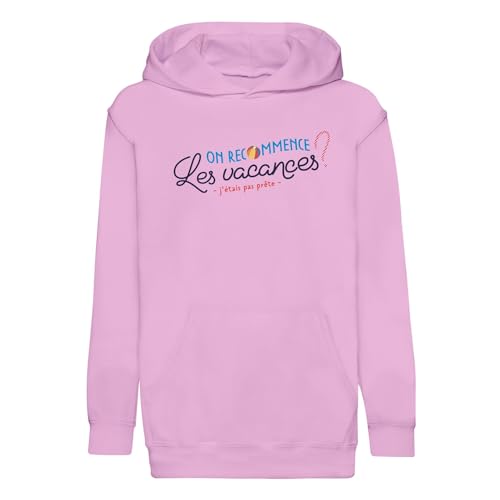 Sweat à capuche enfant J'étais pas prête en coton premium pour les vacances