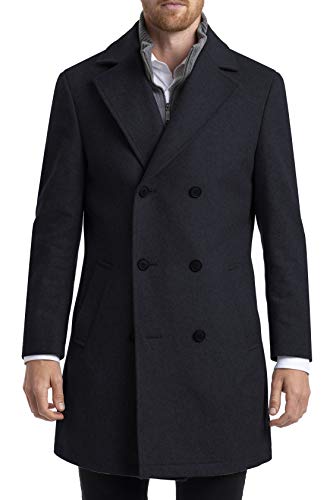 Chaps Men's Regular Classic Double-Breasted Coat, Dark Navy, 48R