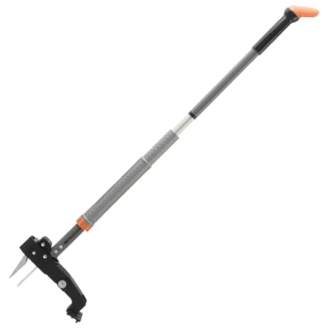 DMDMBSR 47 Inch Weed Puller Tool, 4 Claw Stand Up Weed Puller Tool, Heavy Duty Gardening Weed Hand Remover, Adjustable Weed Puller for Yard Outdoor. Without Bending, Pulling, or Kneeling Cover