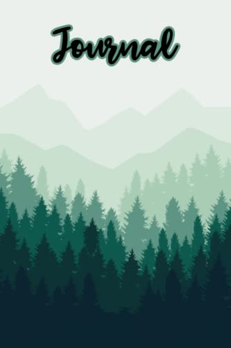 Journal with Silhouettes of Forest & Mountains: Lined paper, 6