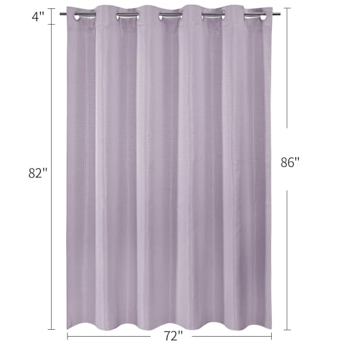 No Hook Weave Fabric Shower Curtain with Snap-in Liner Lavender,72x86 by MitoVilla - Used condition - Image 7
