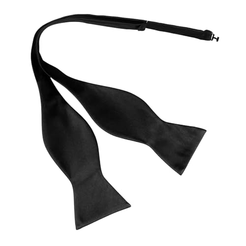 MAIANY Verstellbare Selbstbinder-Fliege aus Satin für Herren - Formell für Partys und festliche Anlässe (Schwarz)