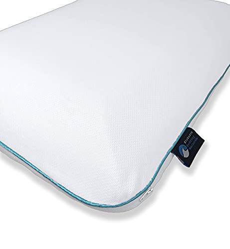 Bluewave Bedding Super Slim Carbonblue Max Cool Gel Memory Foam Pillow For Stomach And Back Sleepers - Thin, Flat Design With Advanced Cooling (3.25-Inch Height, Standard Size) #TOP3