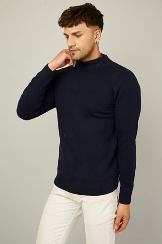 Image of Kvetoo Men High Neck Full Sleeve Winter Woolen Sweater