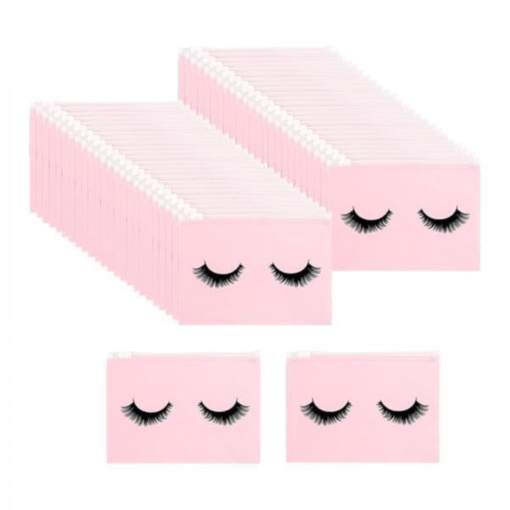 Adorable 50 Count Lash Makeup Bags with Zipper