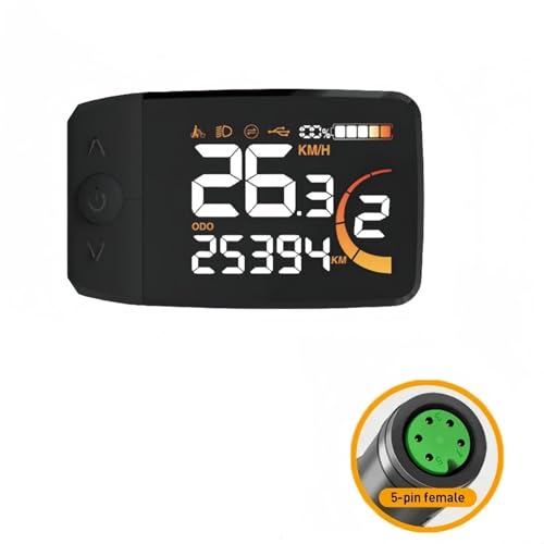 QSTDGVPW Electric Bike LCD Display Conversion Kits Mini Display Easy to Install 22.2mm Bike Computer Display Meter for BBSHD BBS02, DZ5348 UART
