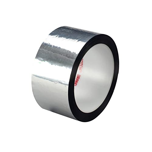 Image of 3M Polyester Film Tape 850, Silver, 3 in x 72 yd, 1.9 mil, 12 rolls per case