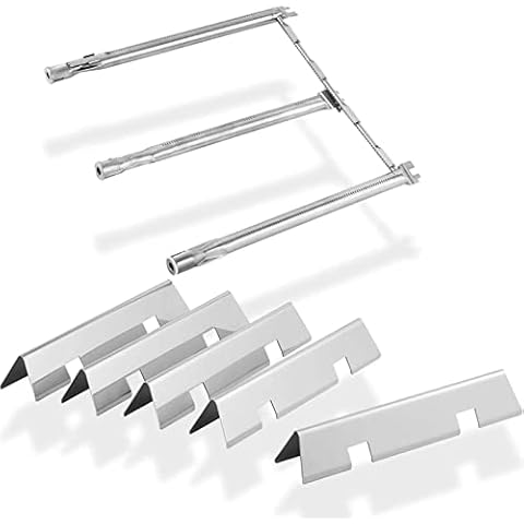 Charbrofire Spirit and Spirit II 300 Series 7636 Flavorizer Bars and 69797 Burner Replacement Parts for Weber Spirit E310 E320 E330 S310 S320 S330 SP310 SP320 SP330 68950 and More Tube Burner 9 Cover