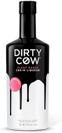 Dirty Cow Plant-Based Cre*m Liqueur (Silky Strawberry, 1 x 70cl bottle, 17% ABV)