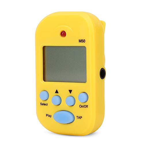 Mini-Metronom, Digitales Metronom, Tempo-Metronom, Klarer Lauter Ton Auto-Off-Tongenerator LCD Digital M50 Metronom 5 Farben für Klavier für Beth (Gelb)