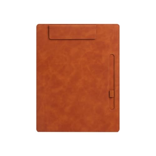Porte-bloc A4 en cuir marron chic avec range-documents élégant pour réunions