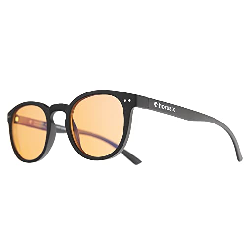 Horus X • Urban Casual - Gafas Anti Luz Azul Reposo - Protección Filtro de Protección Luz Azul & Anti UV (Pantallas Ordenadores PC Tablets Smartphones) - Hombre y Mujer | Amber