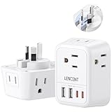 LENCENT Foldable Australia Travel Plug Adapter, US to New Zealand China Power Adaptor with 4 Outlets, 4 USB Charger(2 USB C Port), Type I Travel Adapter for USA to Australian, AU, Argentina, Fiji