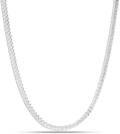 TRUESILVER ACPL Men's 925 Sterling-Silver Italian Jewelry Fox Tail Rop Chain Necklace 20 Inches