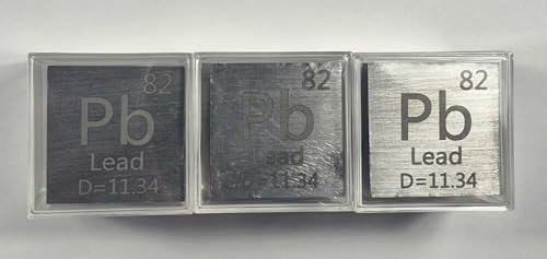 Image of 1.5 inch 38.1mm Lead Plumbum Metal Cube Pb up to 99.9% Pure Periodic Table Element Engraved Density Collection Science Education Display Block Cube + Acrylic Case Box - 1PC
