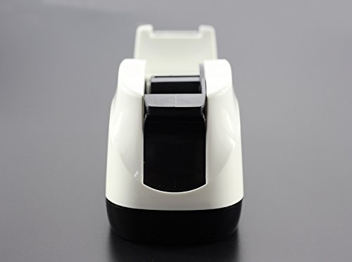 BeeChamp Dispensador de fita de mesa antiderrapante base pesada com uma mão, Branco, 12*7*6cm