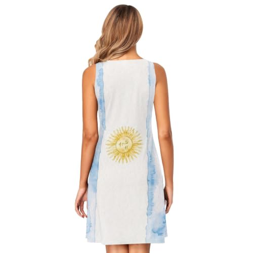 Robe argentine sans manches mini robe décontractée à motif - 6