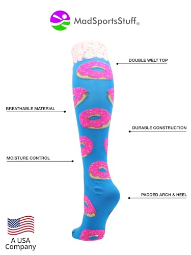 Donut Socks with Pink Frosting and Sprinkles for Soccer Softball Boys Girls Kids Youth Adult Doughnut3