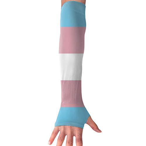 Unisex Transgender Flag Anti-UV Sleeves Gloves Outdoor Sun Protection Sports Protective Sleeves