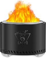 Rauchfreie Feuerschale Edelstahl 50CM Schwarz: Feuerschale Garten für Camping auf der Terrasse im Freien Campingkocher - Feuerstelle mit Abnehmbarer Aschepfanne Ständer und Reisetasche