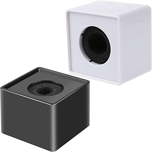 AnFun 2 Pieces Portable Square Cube Shaped Interview Mic Microphone Flag Station Logo