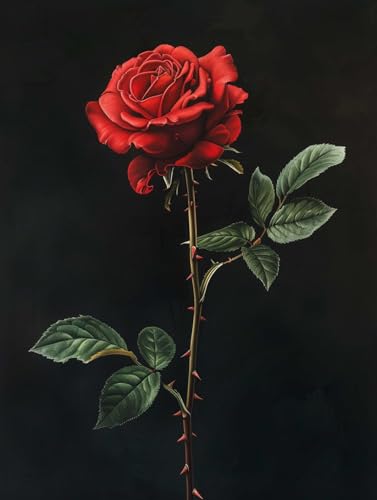 Kit de tapisserie au point de croix broderie perlée rose rouge 50x60
