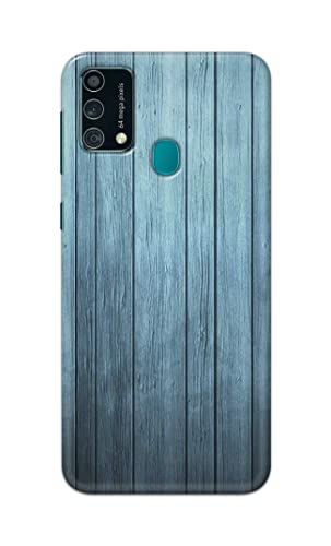 Image of Printed Hard Back Cover Case for Samsung Galaxy F41 | Samsung Galaxy M21s Back Cover (Wooden Blue) -1302
