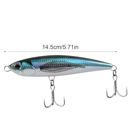 Leurre de pêche réutilisable de 14,5 cm avec système de lancer large