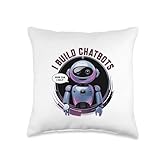 I Build Chatbots - AI Chatbot creator Designer Cartoon Ai Throw Pillow