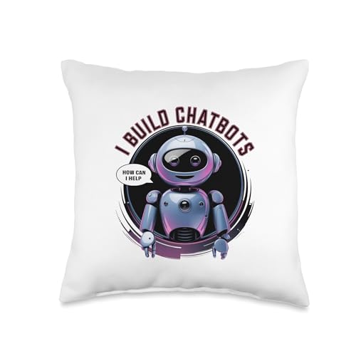 I Build Chatbots - AI Chatbot creator Designer Cartoon Ai Throw Pillow