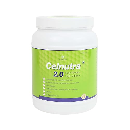 Image of Nucgnex Celnutra 2.0 High Calorie Nutrition Powder | Advanced MCT + Whey Protein Blend | Faster Recovery & Gut Health | Prebiotics & Probiotics | No Added Sugar | For Fluid Restricted Diets | 1kg