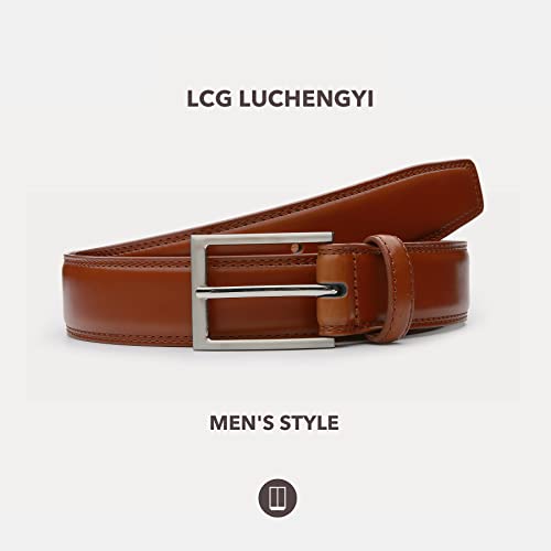 Lcg Luchengyi Mens Genuine Leather Dress Belt Classic Casual Belt With Single Prong Buckle For Jeans Pants Work And Business #TOP5