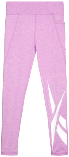 Reebok Girls' Leggings - 2 Pack Active Performance Sports Tights (Size: 7-16), Size 7, Black Colorblock/Pink #TOP4