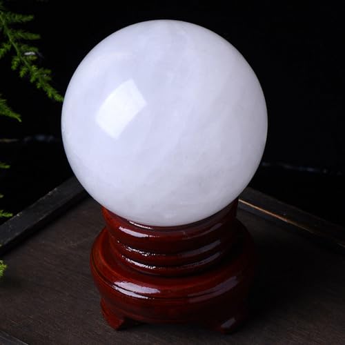 Sphère de quartz blanc de qualité supérieure 50mm avec socle élégant