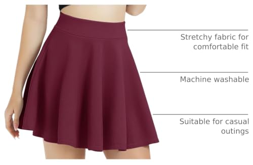 Image of Urban CoCo Women's Basic Versatile Stretchy Flared Casual Mini Skater Skirt