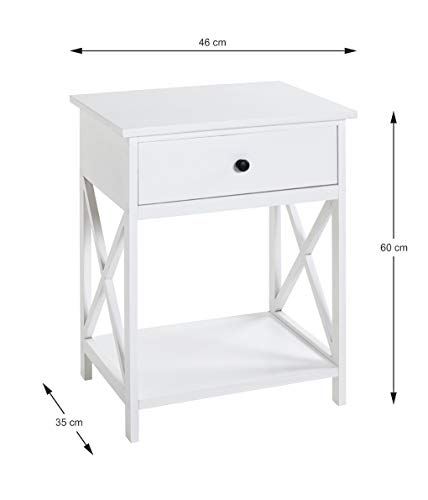 Table d'appoint Blanc HAKU finitions soignées en MDF durable - 4