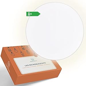 SeaFellows Led-plafondlamp, 15 W, warmwitte led-lamp voor vochtige ruimtes, spatwaterdicht conform IP54, energie-efficiëntieklasse A+, plafondlamp voor badkamer, keuken, kantoor, kelder, hal, garage en meer