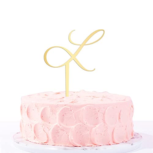 Vinisong Personalized Letter Cake Toppers Initials L Cake Topper Rustic Wedding Cake Topper Letter L Cake Topper Acrylic Glitter Gold Wedding Anniversary Engagement Party Decor Cake Decoration #TOP6