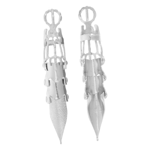 Beavorty 2個 男性用ゴスリング ファッションステートメントリング パンクスタイルのリング ジョイントリング ファッションリング パーティーリング フルフィンガーリング 合金 Silver